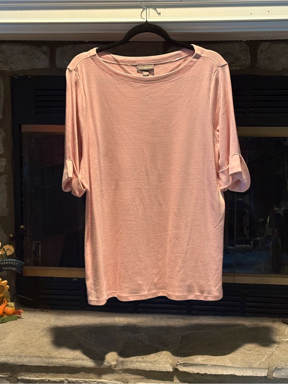 Style & Co. Light Pink Short Sleeve Tee